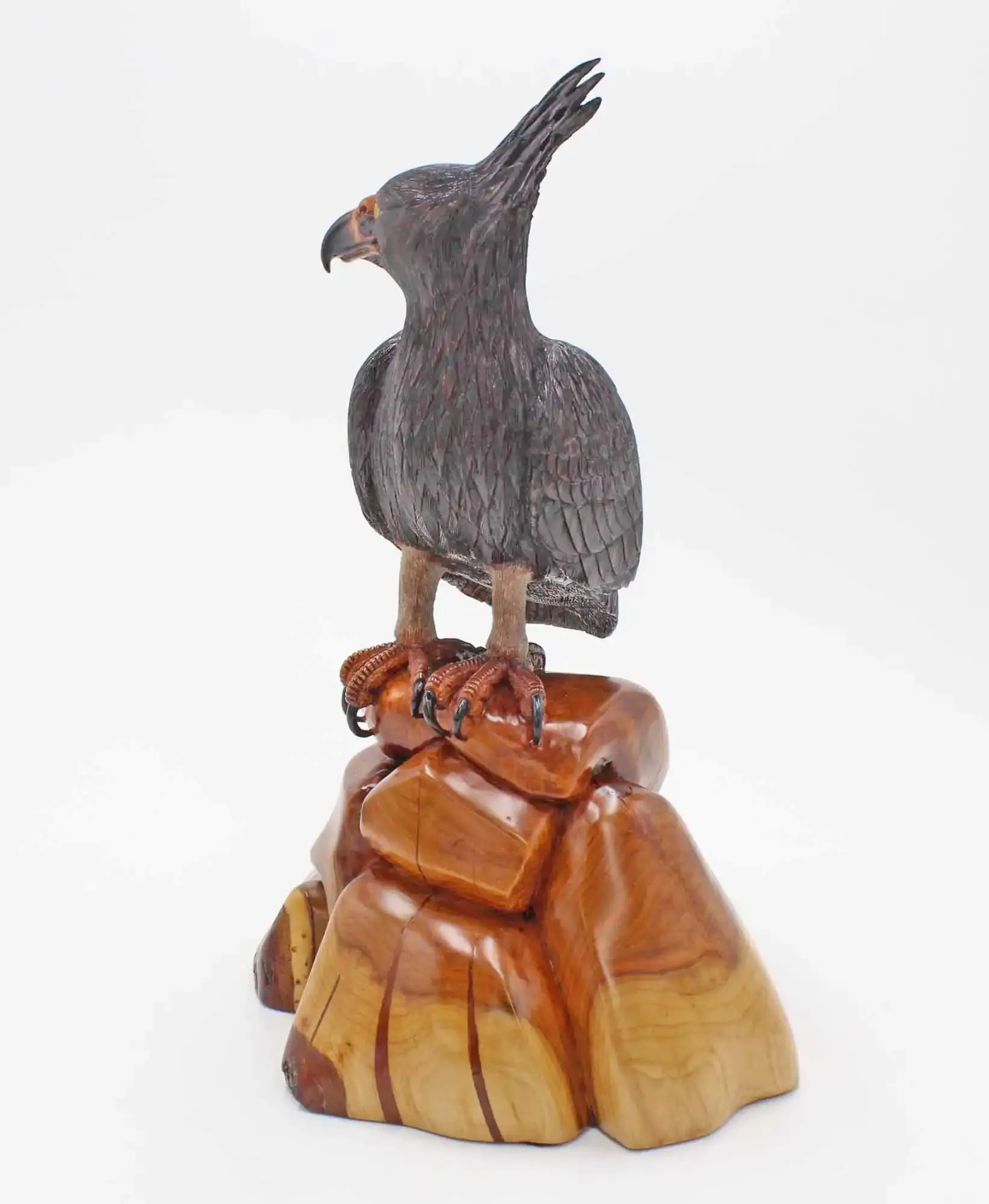 Long Crested Eagle woodcarving sculpture